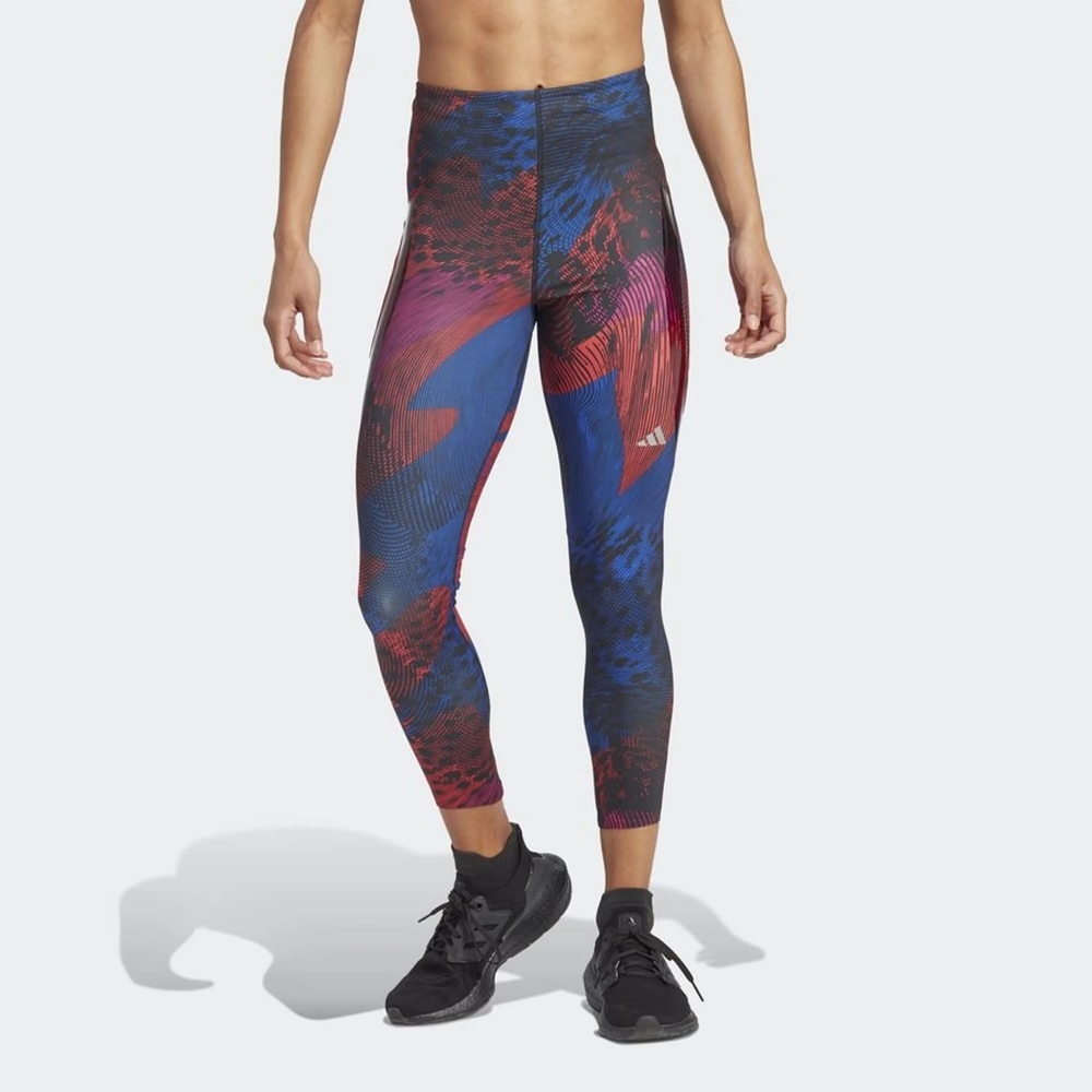 Adidas Adizero Running Tights Carrera Women's Vibrant Red & Blue Leggings NEW SM